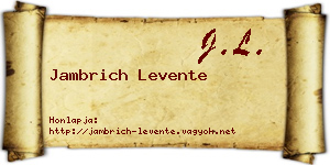 Jambrich Levente névjegykártya