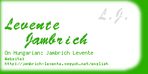 levente jambrich business card